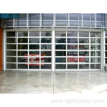 Automatic 8x7 frosted glass aluminium garage doors